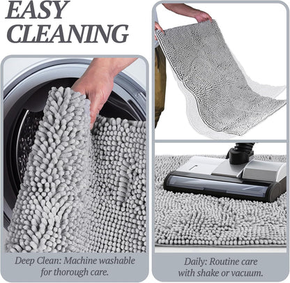 Dog Door Mat Absorpmax Dog Rug for Muddy Paw, Mat for Muddy Paw Door Indoor Floor Entryway, Waterproof Washable & Water Absorbent Dirt Trapper, 31" × 20", Grey