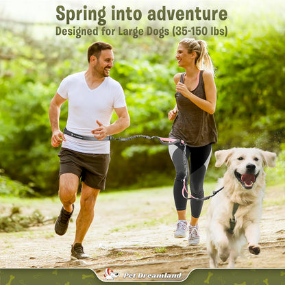 Exquisite Handsfree Dog Leash for Large Dogs. Ultimate Comfort & Freedom for Walking and Hiking. Premium Quality, Durable & Versatile Waist Belt. Your Dog Will Love This Running Leash.