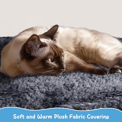 Cat Tree Tower, 40-Inch Condo with Hammock, Oversized Soft Platform, Scratching Board, Basket, Pet Beds & Furniture for Large Kittens, Dark Gray