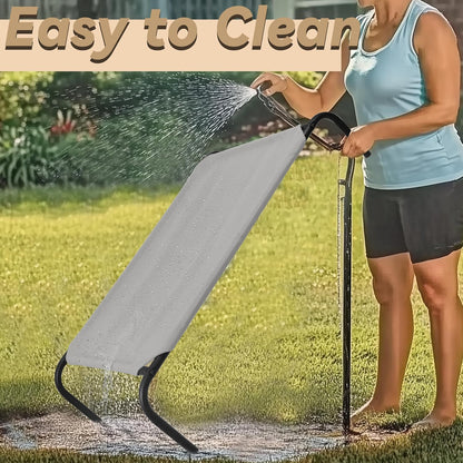 Heavy Duty Steel-Framed Portable Elevated Pet Bed, Elevated Cooling Pet Cot, 43.5" L X 25.5" W X 7.8" H(M, Grey)