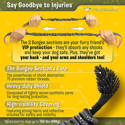 Exquisite Handsfree Dog Leash for Large Dogs. Ultimate Comfort & Freedom for Walking and Hiking. Premium Quality, Durable & Versatile Waist Belt. Your Dog Will Love This Running Leash.